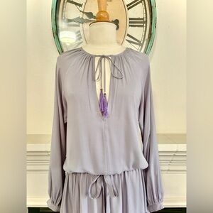 Sea Dreamer Purple Tiered Ruffled Crew Neck